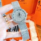 Đồng Hồ Nữ Jimi Jimi 86003 Mặt Xoay 35mm Đính Đá Dây Kim Loại Màu Silver Máy Pin