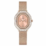 Đồng Hồ Nữ Carnival 8237L Mặt Vàng Hồng Đính Đá Dây Lưới Rose Gold Size 32mm