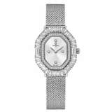 Đồng Hồ Nữ Carnival 8237L Mặt Trắng Đính Đá Dây Lưới Kim Loại Silver Size 32mm