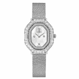 Đồng Hồ Nữ Carnival 8237L Mặt Trắng Xà Cừ Đính Đá Dây Lưới Kim Loại Silver Size 32mm