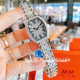 Đồng Hồ Nữ JIMI JIMI 86006 Mặt Ovan Size 30mm Đính Đá Dây Kim Loại Màu Silver Máy Pin