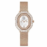 Đồng Hồ Nữ Carnival 8237L Mặt Trắng Xà Cừ Đính Đá Dây Lưới Vàng Hồng Size 32mm