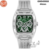Đồng Hồ Guess Nam GW0499G8 Phoenix Dây Silicone Trong Suốt Mặt Green 42mm