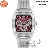 Đồng Hồ Guess Nam GW0499G9 Phoenix Dây Silicone Trong Suốt Mặt Red 42mm