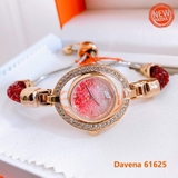 Đồng Hồ Lắc Tay Nữ Davena 61625 Dây Swarovski Đỏ Vỏ Rose Gold Size 31mm