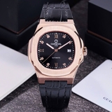 Đồng Hồ Nam Carnival 8160G Tự Động Mặt Đen Dây Da Đen Vàng Hồng 41mm