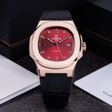 Đồng Hồ Nam Carnival 8160G Tự Động Mặt Đỏ Dây Da Đen Vàng Hồng Size 41mm