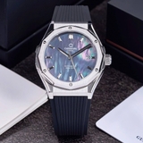 Đồng Hồ Nam Carnival 8168G Tự Động Mặt Xà Cừ Dây Cao Su Đen Vỏ Silver 42mm