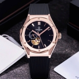 Đồng Hồ Nam Carnival 8189G Tự Động Mặt Đen Dây Cao Su Đen Vàng Hồng 42mm