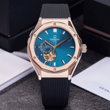 Đồng Hồ Nam Carnival 8189G Tự Động Mặt Xanh Dây Cao Su Đen Vàng Hồng 42mm