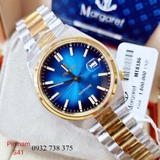Đồng Hồ Nam Dây Kim Loại Demi Mặt Xanh Dương Margaret MT8186 Máy Pin Kính Sapphire 40mm
