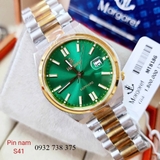 Đồng Hồ Nam Dây Kim Loại Demi Mặt Xanh Lá Margaret MT8186 Máy Pin Kính Sapphire 40mm