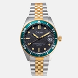 Đồng Hồ Nam G-Kinze GK7005M Mặt Đen Viền Xoay Xanh Lá Kim Loại Silver Máy Pin Kính Sapphire 41mm