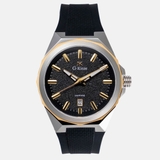 Đồng Hồ Nam G-Kinze GK7016M Mặt Đen Dây Cao Su Đen Máy Pin Kính Sapphire 41mm