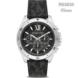 Đồng Hồ Nam Michael Kors MK8850 Mặt Đen 6 Kim Chronograph Dây Cao Su Đen Kim Loại Silver Size 45mm