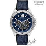 Đồng Hồ Nam Michael Kors MK8923 Mặt Xanh 6 Kim Chronograph Dây Cao Su Xanh Kim Loại Silver Size 45mm