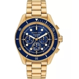 Đồng Hồ Nam Michael Kors MK9202 Mặt Xanh Dương Chronograph Benzel Xoay Kim Loại Mạ Vàng Size 45mm