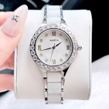 Đồng Hồ Nữ Amica A062 Dây Ceramic Đính Đá Vỏ Silver Size 32mm