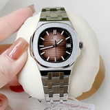 Đồng Hồ Nữ Carnival 8161L Mặt Nâu Dây Kim Loại Silver Size 34mm