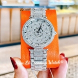 Đồng Hồ Nữ Jimi Jimi 86003 Mặt Xoay 35mm Đính Đá Dây Kim Loại Màu Silver Máy Pin