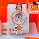 Đồng Hồ Nữ Đính Đá Vàng Hồng Mặt Đá Rơi Size 34mm JIMI JIMI 86005 - Quartz Japan