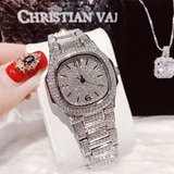 Đồng Hồ Nữ Franklin FL6122 Dây Kim Loại Màu Silver Đính Đá Máy Pin Size 32mm