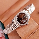 Đồng Hồ Nữ Franklin FL24910 Mặt Nâu Vàng Hồng Đính Đá Size 28mm