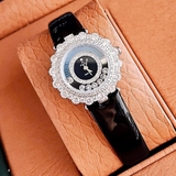 Đồng Hồ Nữ Franklin FL40811 Dây Da Đen Đính Đá Vỏ Silver Size 30mm