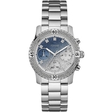 Đồng Hồ Nữ Guess W0774L6 Mặt Xanh Đính Đá Kim Loại Silver Size 38mm