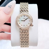 Đồng Hồ Nữ Kemil KM2502 Dây Kim Loại Vàng Mặt Trắng Đính Đá Size 26mm