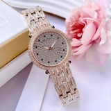 Đồng Hồ Nữ Melissa F8040 Đính Full Đá Vỏ Vàng Hồng Size 36mm Máy Pin