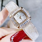 Đồng Hồ Nữ Melissa F8099 Lắc Tay Mặt Vuông Đính Đá Vỏ Vàng Hồng Size 24mm