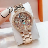 Đồng Hồ Nữ Melissa F8258 Mặt Xoay Đá Pha Lê Viền Đính Đá Kim Loại Vàng Hồng Size 35mm