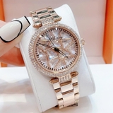 Đồng Hồ Nữ Melissa F8258 Mặt Xoay Đá Pha Lê Trắng Viền Đá Kim Loại Rose Gold Size 35mm
