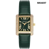 Đồng Hồ Nữ Michael Kors Emery MK4697 Dây Da Xanh Mặt Chữ Nhật Vỏ Vàng Size 33mm