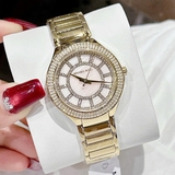 Đồng Hồ Nữ Michael Kors MK3396 Mặt Trắng Xà Cừ Đính Đá Kim Loại Vàng Size 37mm