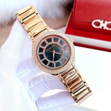 Đồng Hồ Nữ Michael Kors MK3397 Mặt Xà Cừ Đính Đá Kim Loại Vàng Hồng Size 37mm