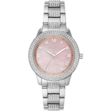 Đồng Hồ Nữ Michael Kors MK4686 Mặt Hồng Xà Cừ Viền Đính Đá Vỏ Silver Size 34mm