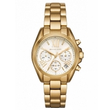 Đồng Hồ Nữ Michael Kors MK6267 Mặt Trắng 6 Kim Chronograph Kim Loại Mạ Vàng Size 36mm