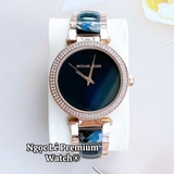Đồng Hồ Nữ Michael Kors MK6414 Dây Acetate Đính Đá Vỏ Vàng Rose Size 38mm