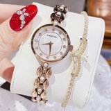 Đồng Hồ Nữ Roberto Era Lắc Tay Mặt Trắng Xà Cừ Kim Loại Vàng Hồng Size 28mm