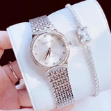Đồng Hồ Nữ Roberto Era RE290 Máy Thụy Mặt Trắng Đính Đá Vỏ Silver Size 30mm