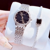 Đồng Hồ Nữ Roberto Era RE290 Máy Thụy Mặt Đen Đính Đá Vỏ Silver Size 30mm