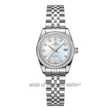 Đồng Hồ Nữ Carnival 8131L2 Dây Thép Silver Mặt Xà Cừ Trắng Viền Đá Size 30mm - Quartz