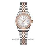 Đồng Hồ Nữ Carnival 8131L2 Dây Demi Vàng Hồng Mặt Trắng Viền Đá Size 30mm - Quartz