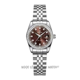 Đồng Hồ Nữ Carnival 8131L2 Dây Thép Silver Mặt Nâu Viền Đá Size 30mm - Quartz