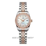 Đồng Hồ Nữ Carnival 8131L2 Dây Demi Vàng Hồng Mặt Xà Cừ Trắng Viền Đá Size 30mm - Quartz