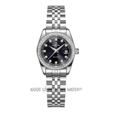 Đồng Hồ Nữ Carnival 8131L2 Dây Thép Silver Mặt Đen Viền Đá Size 30mm - Quartz