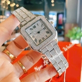 Đồng Hồ Nữ JIMI JIMI 86004 Mặt Vuông 34mm Đính Đá Dây Kim Loại Màu Silver Máy Pin