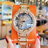 Đồng Hồ Nữ Jimi Jimi 86007 Mặt Báo Xoay 38mm Đính Đá Dây Kim Loại Vàng Hồng Máy Pin